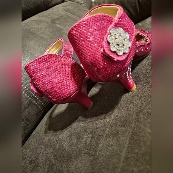 LUCKY TOP Sparkling bling pink heels sz2 - Picture 13 of 16